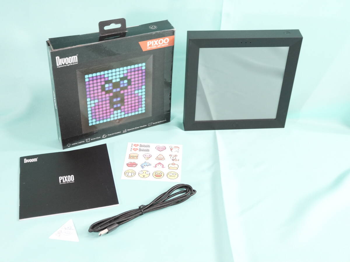 ＜＜ Divoom Pixoo16 ピクセルアートフレーム　付属品完品 ＞＞ デジタルクロック ブランド 置時計 映像機器 ディスプレイ 壁掛け ウォッチ