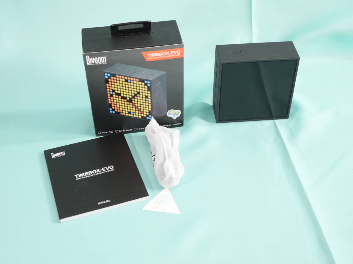 ＜＜　Divoom Timebox Evo ポータブル Bluetooth ワイヤレススピーカー 付属品完品　＞＞ ブランド 音楽 ピクセルアート デジタルクロック
