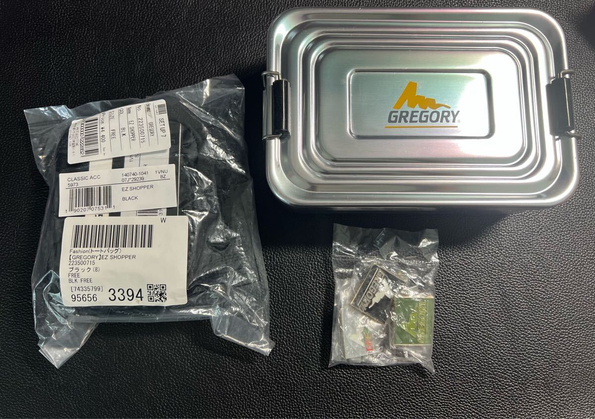 希少　GREGORY ノベルティ　ピンバッジ3個　お弁当箱　セット