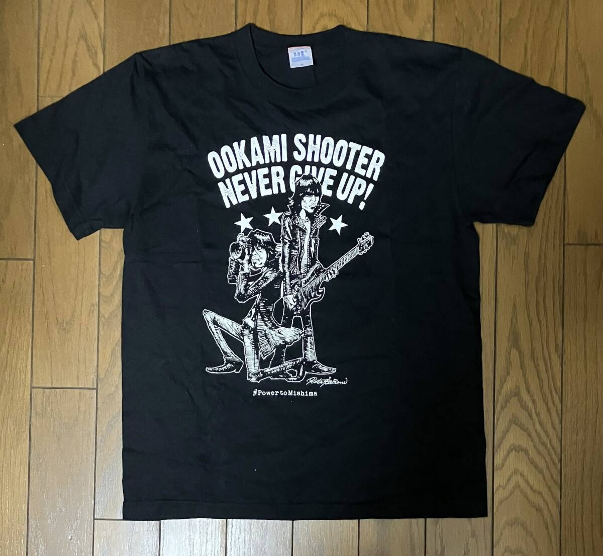 ギターウルフ　/　OOKAMI SHOOTER NEVER GIVE UP ! Tシャツ（メンズMサイズ）
