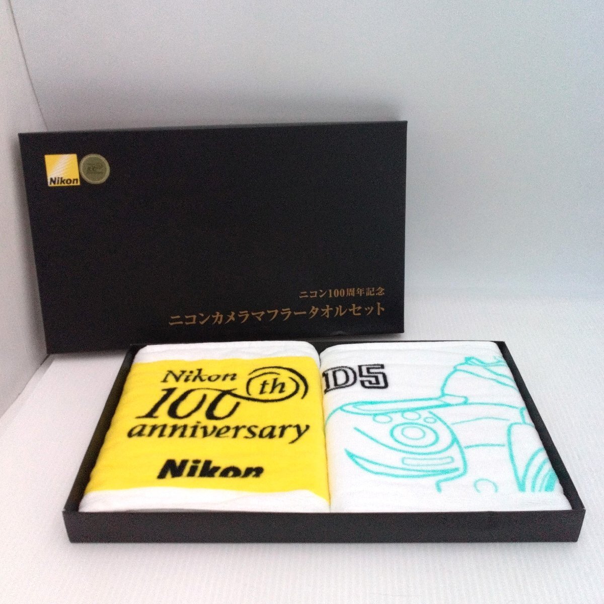Nikon ニコン 100周年記念 FANミーティング2017 限定 ニコンカメラマフラータオル 2種セット 未使用箱入 レンズ NikonI D5【道楽札幌】