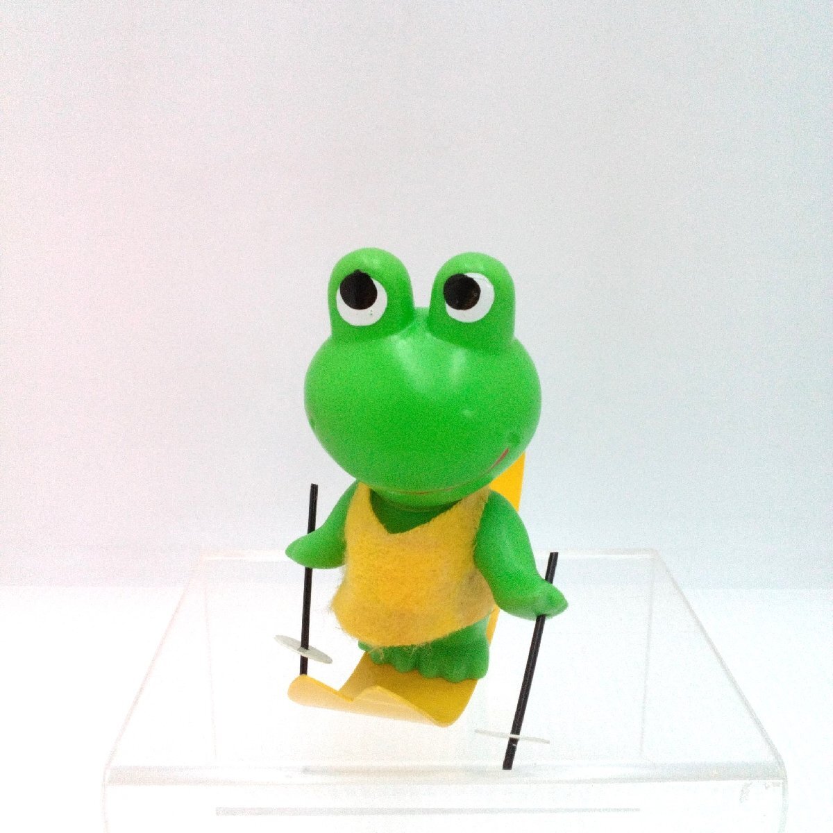 希少 ケロちゃん スキーカエル コルゲンコーワ ソフビ 人形 高さ9.5cm 当時物 非売品 コレクション キャラクター 蛙 レトロ【道楽札幌】