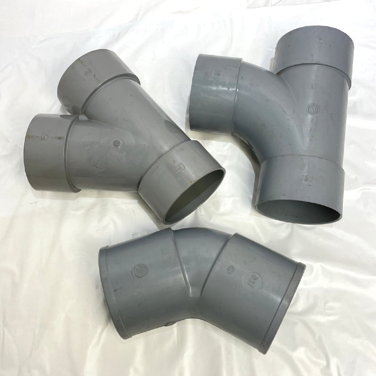 積水化学 塩ビ管 TS継手 9せきすい0°Ｙ 45°Ｙ 150 3点まとめ チーズ 大曲 引取り可 メーカー不明 塩化ビニルパイプ【道楽札幌】
