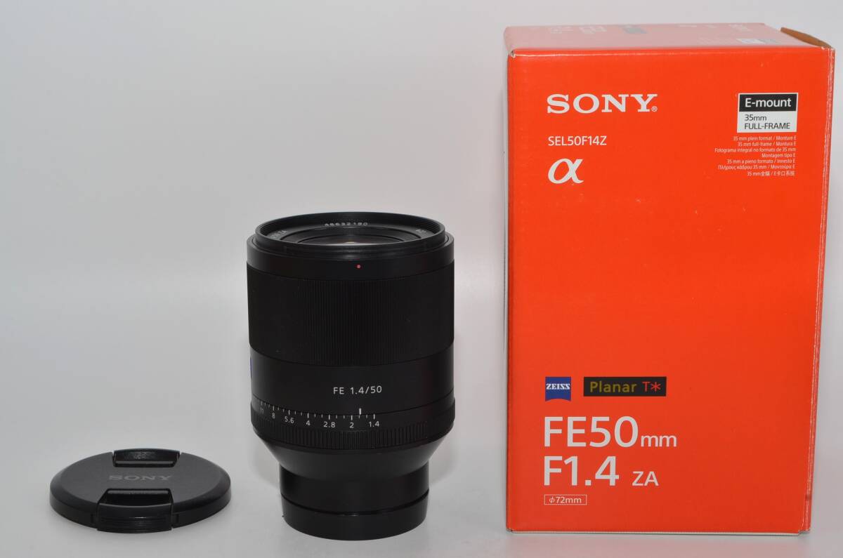 250193★極上★SONY(ソニー) 標準単焦点レンズ フルサイズ Planar T* FE 50mm F1.4 ZA ツァイスレンズ α[Eマウント]用 SEL50F14Z