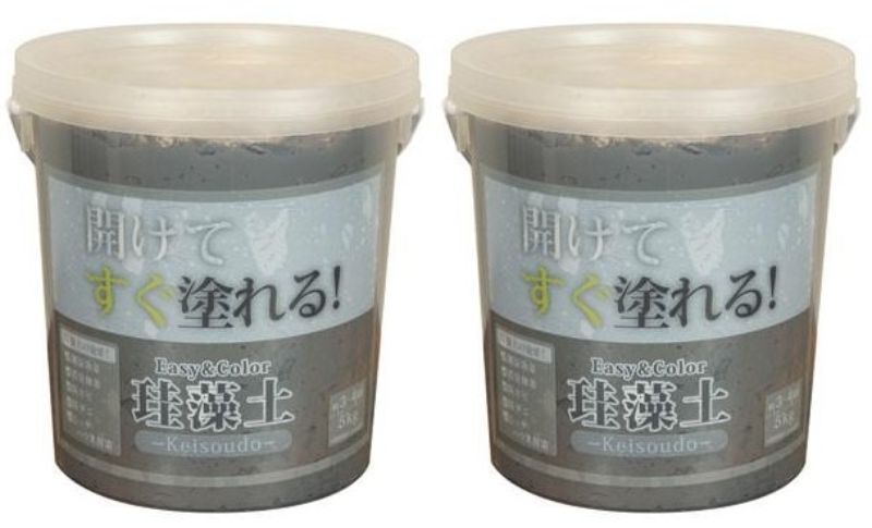 新品 送料無料 2缶 日本製 ワンウィル Easy&Color 珪藻土 5kg×2 オフブラック 3793060010 黒 ブラック 左官塗 DYI 壁 クロス 石膏ボード 