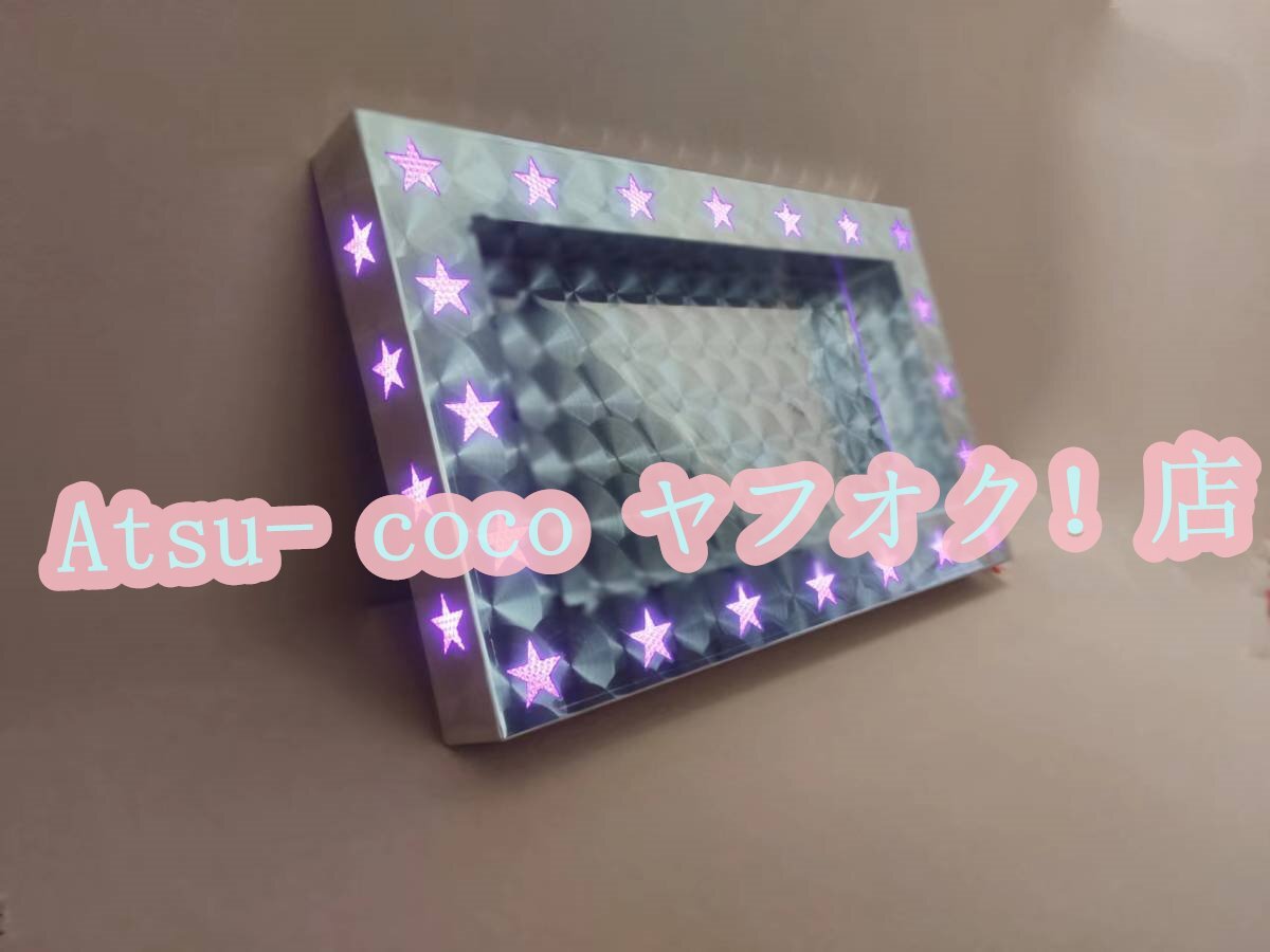 新品 高品質 LED 大型ナンバー枠 変色可能仕様 　星型&ウロコ柄 ステンレス フロントアンドン レトロ 汎用 デコトラ 1p