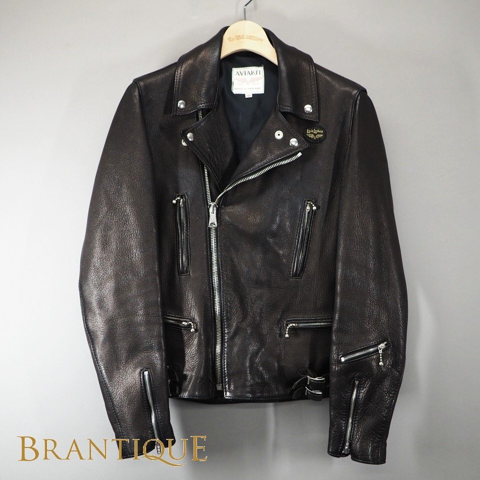 【希少 ブラック系 ゴールデンサイズ】Lewis Leathers ルイスレザー THE REAL McCOY'S AVIAKIT SIZE40 鹿 ディアスキン ライダース