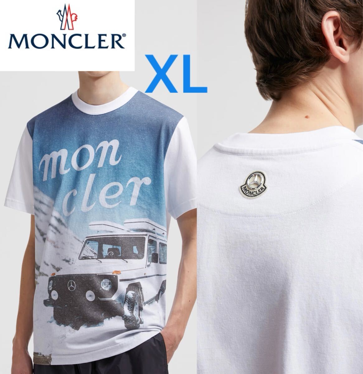 【MONCLER X MERCEDES-BENZ BY NIGO】モンクレール x メルセデスベンツ ×NIGO 半袖 Tシャツ トップス MONCLER 白 Moncler Genius XL