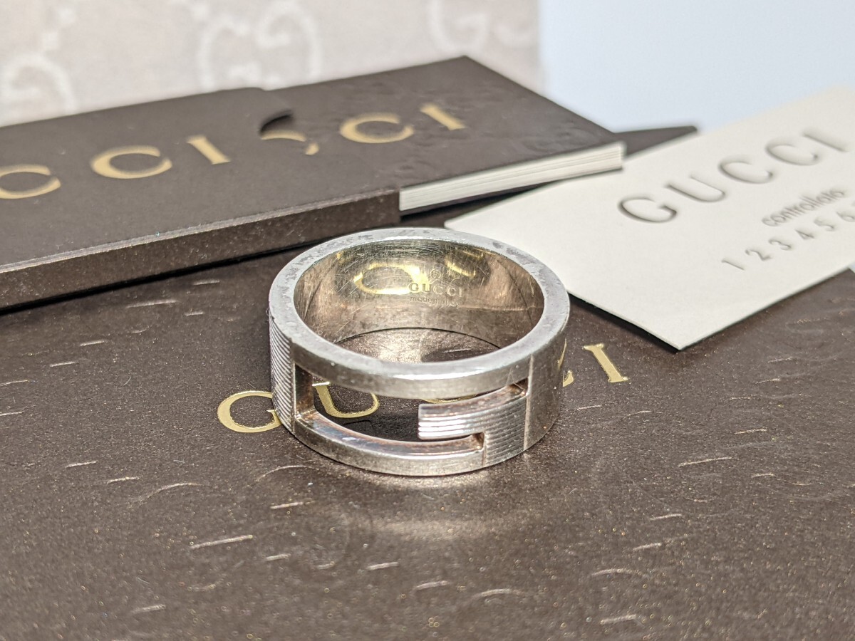 GUCCI グッチ silver 925 銀 ブランデットG リング 指輪 シルバー925 サイズ表示15 13.5号 7.7g 
