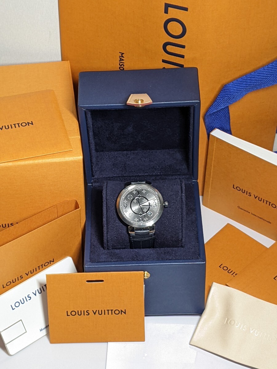 LOUIS VUITTON ルイヴィトン タンブールスリム エクリプス 腕時計 Q1DM0 クオーツ メンズ TAMBOUR タンブール watch 電池交換済み 稼動品