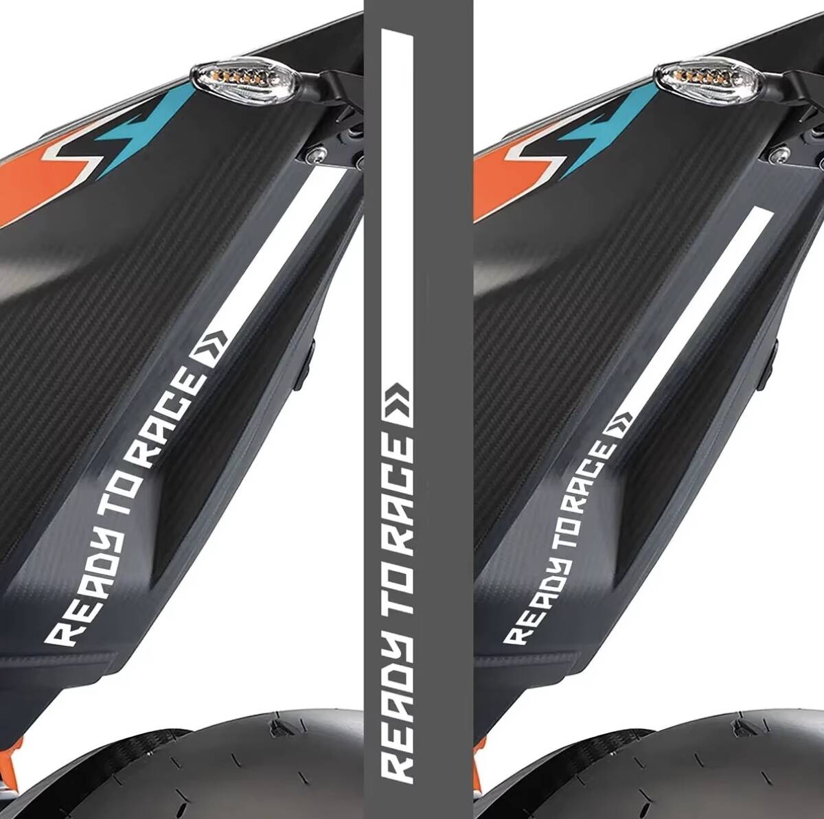 READY TO RACE ステッカー シルバー 銀色 /KTM 125DUKE 250DUKE 390DUKE 790DUKE 890DUKE R 1290 SUPER DUKE R RC125 RC250 RC390 RC8