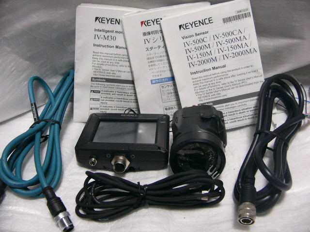 ★未使用に近い★ KEYENCE IV-500CA(またはIV-500M,IV-150M)+IV-M30+OP-87441+OP-87443+OP-87450 照明一体型画像判別センサセット