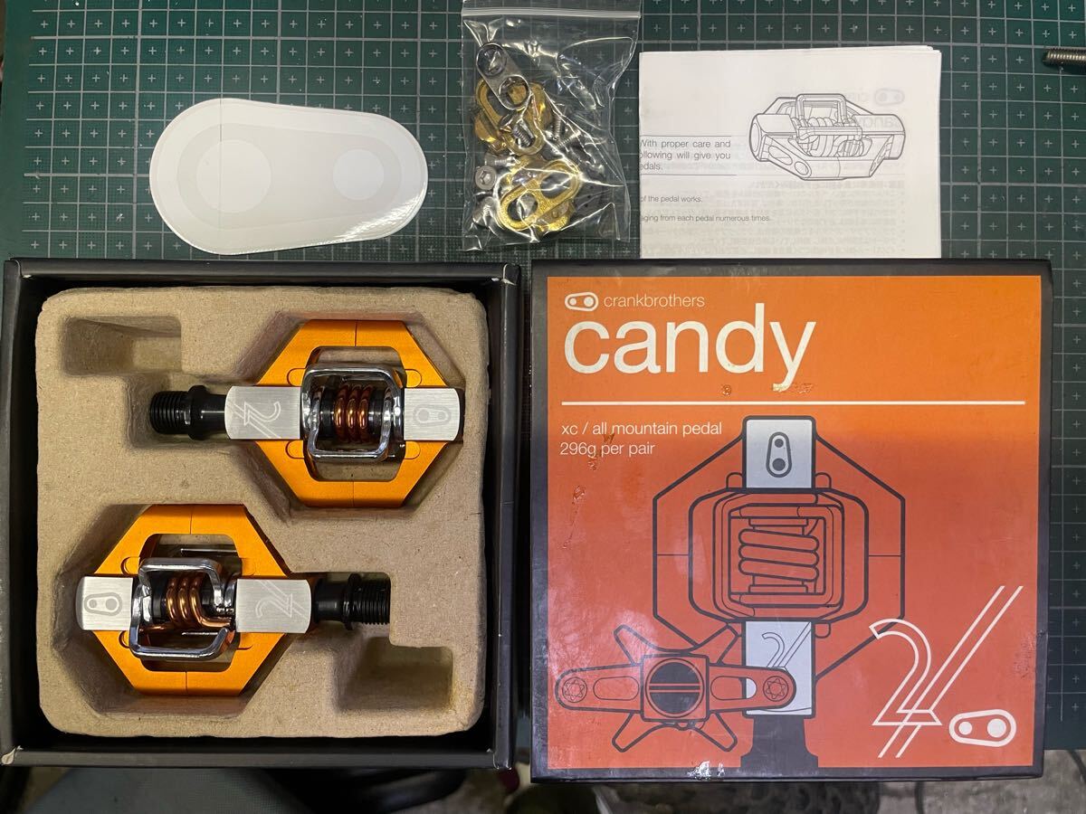 新品未使用 crankbrothers candy 2 初期型 ビンディング ペダル Orange アルミボディ 鉄アクスル カートリッジベアリング 2013年購入