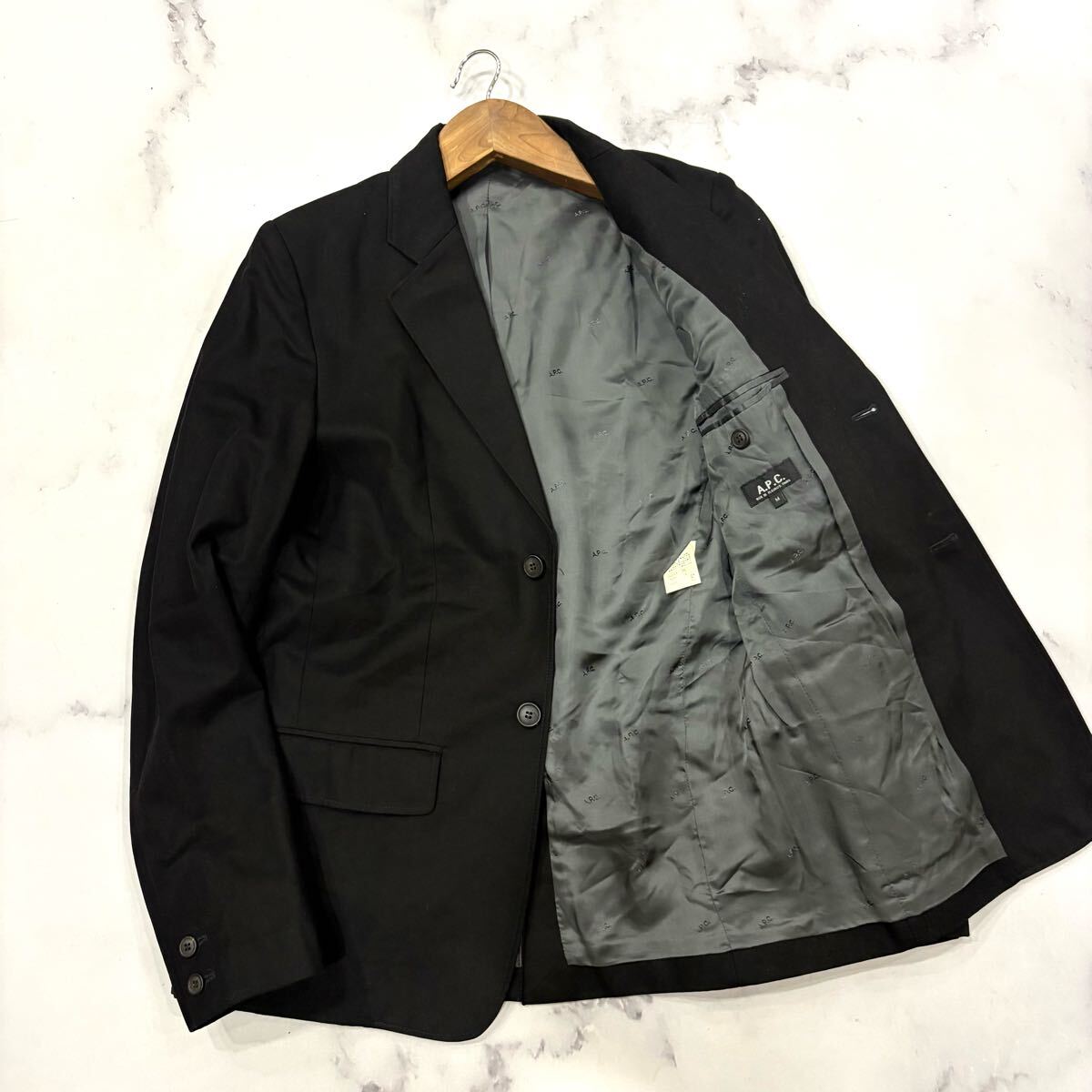 A ■ 洗練されたデザイン '人気モデル' A.P.C. アーペーセー 高品質 COTTON 2釦 テーラードジャケット M メンズ 紳士服 アウター 古着 