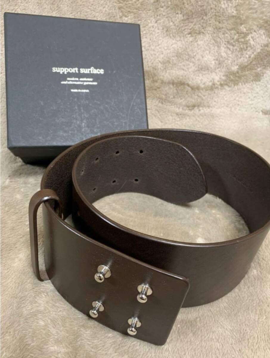 　レア　　新品　サポートサーフェス　牛革　太ベルト　ブラウン　茶系　68〜78