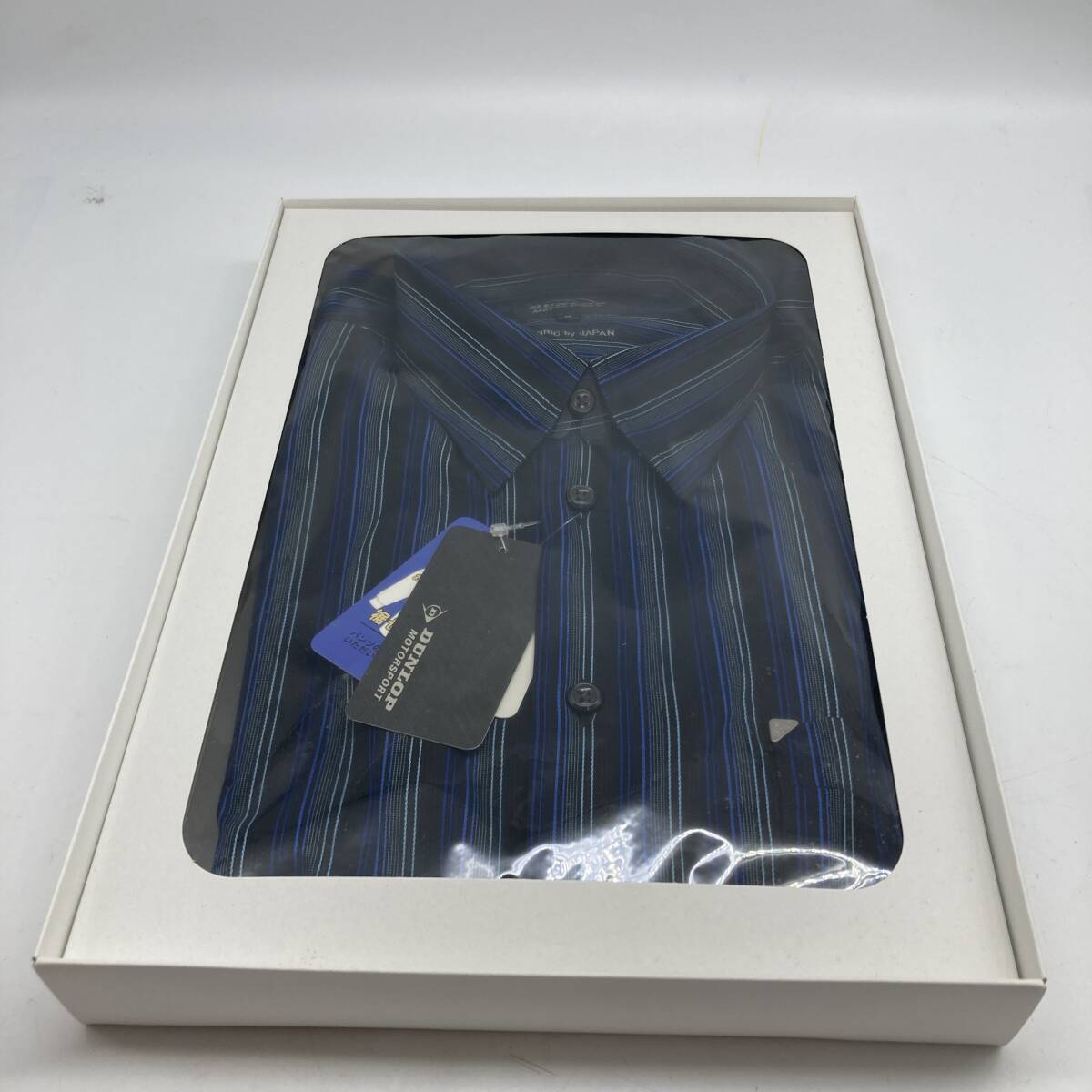 【4821】未使用品 DUNLOP ダンロップ シャツ ブルー系 Mサイズ 綿100 紳士服 メンズ タグ付き