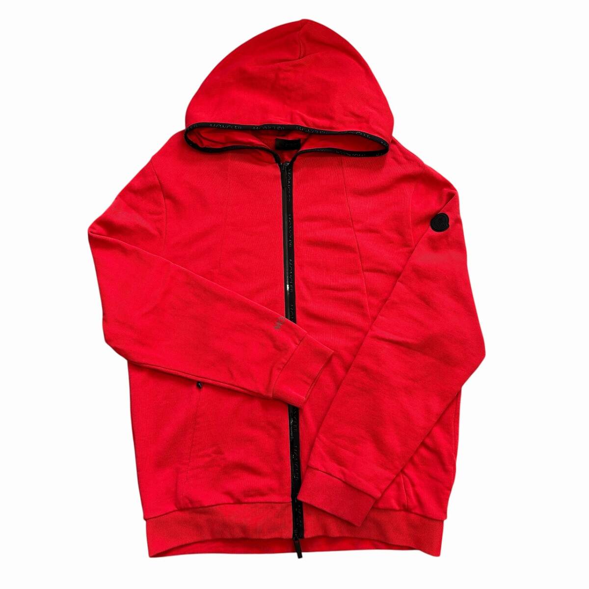 モンクレール ジップアップカーディガン XLサイズ ロゴ パーカー MAGLIA APERTA CON CAPPUCCIO 赤 レッド I10918G00039 899WD MONCLER