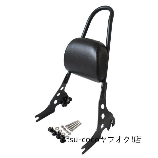 ハーレー スポーツスター デタッチャブル バックレスト シーシーバー マットブラック XL883 XL1200 パッド付き