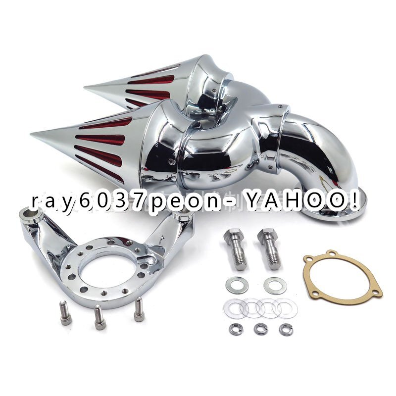 ハーレー バイク用 エアフィルター 吸気フィルター アルミ製 クローム/ブラック カスタムパーツ