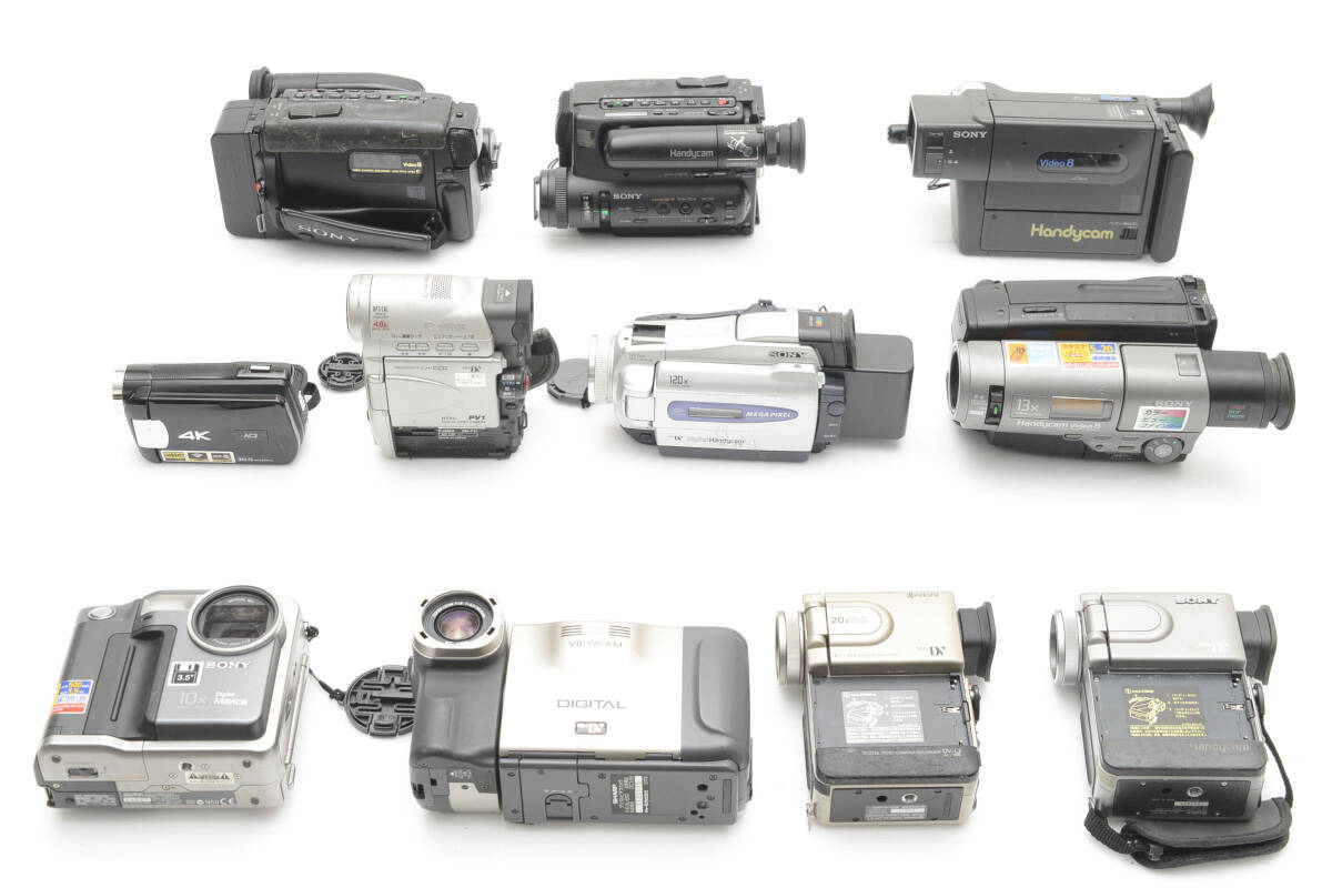 ビデオカメラ 11台 まとめ SONY ソニー CANON キャノン KYOCERA SHARP 等 【ジャンク】 #2662