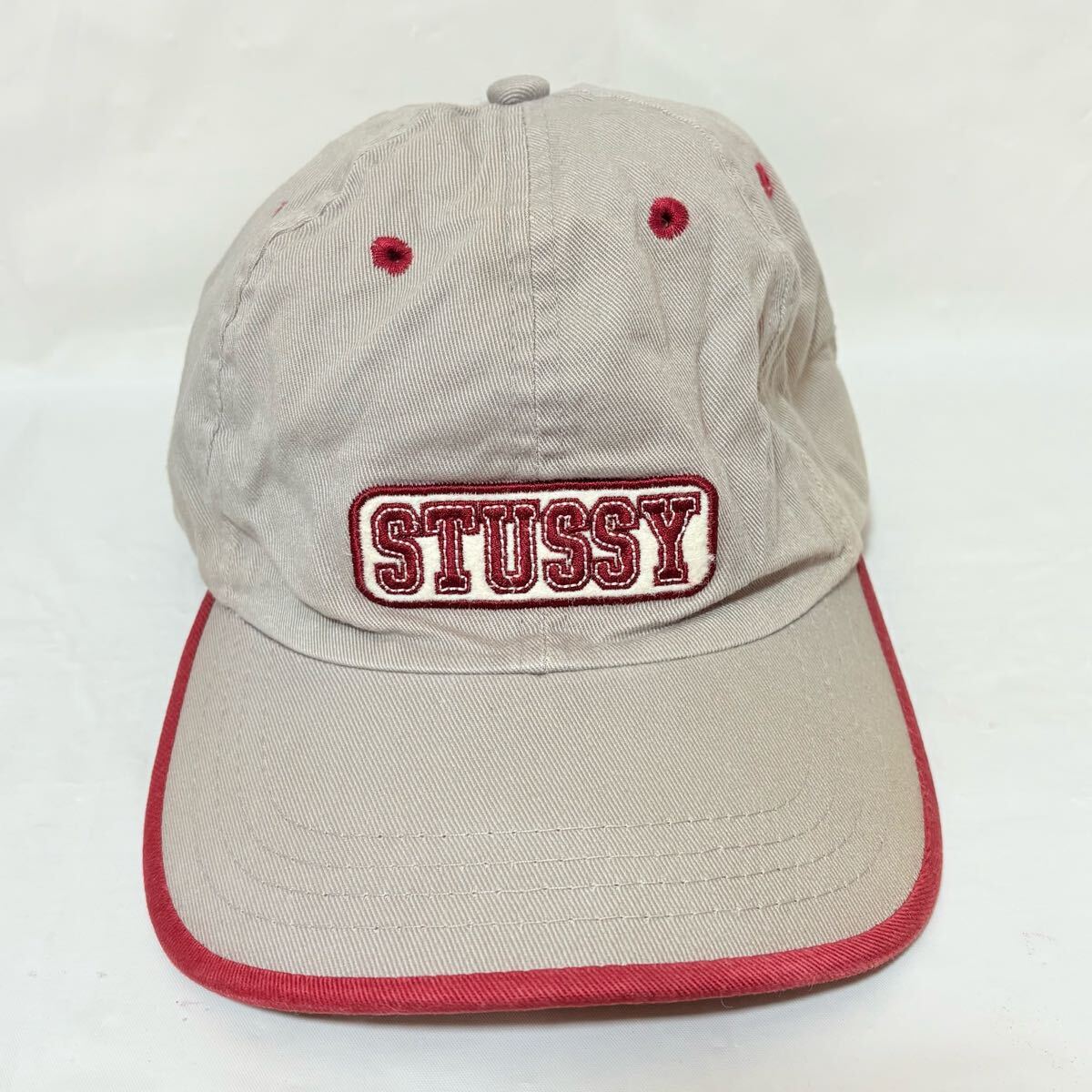 90s STUSSY オールドステューシー　6Pキャップ　ヴィンテージ　ワッペン刺繍　メンズ　レディース　中古　古着