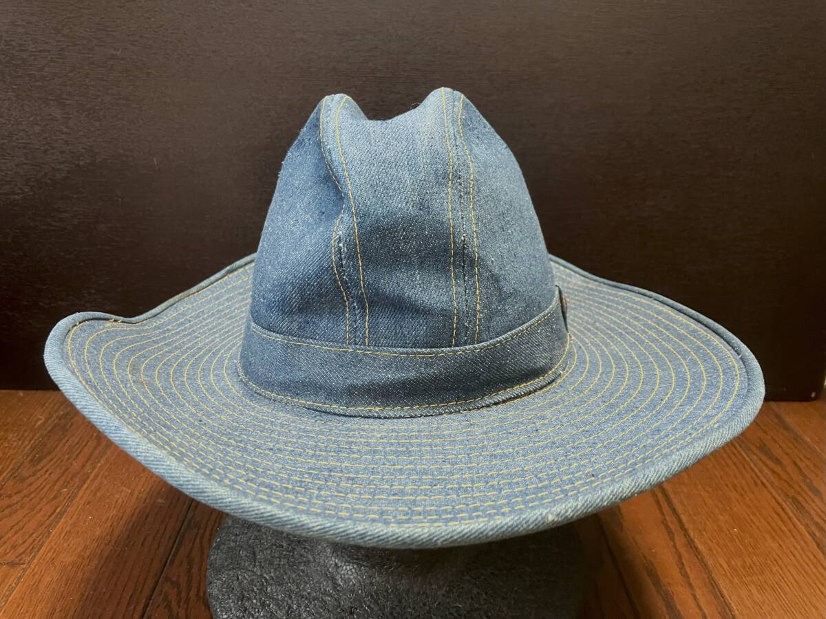 リーバイス LEVI'S 70s ビンテージ デニム カウボーイ ハット ７.1/4 テンガロン 70年代 検索 ヒッピー バイカー レア 希少