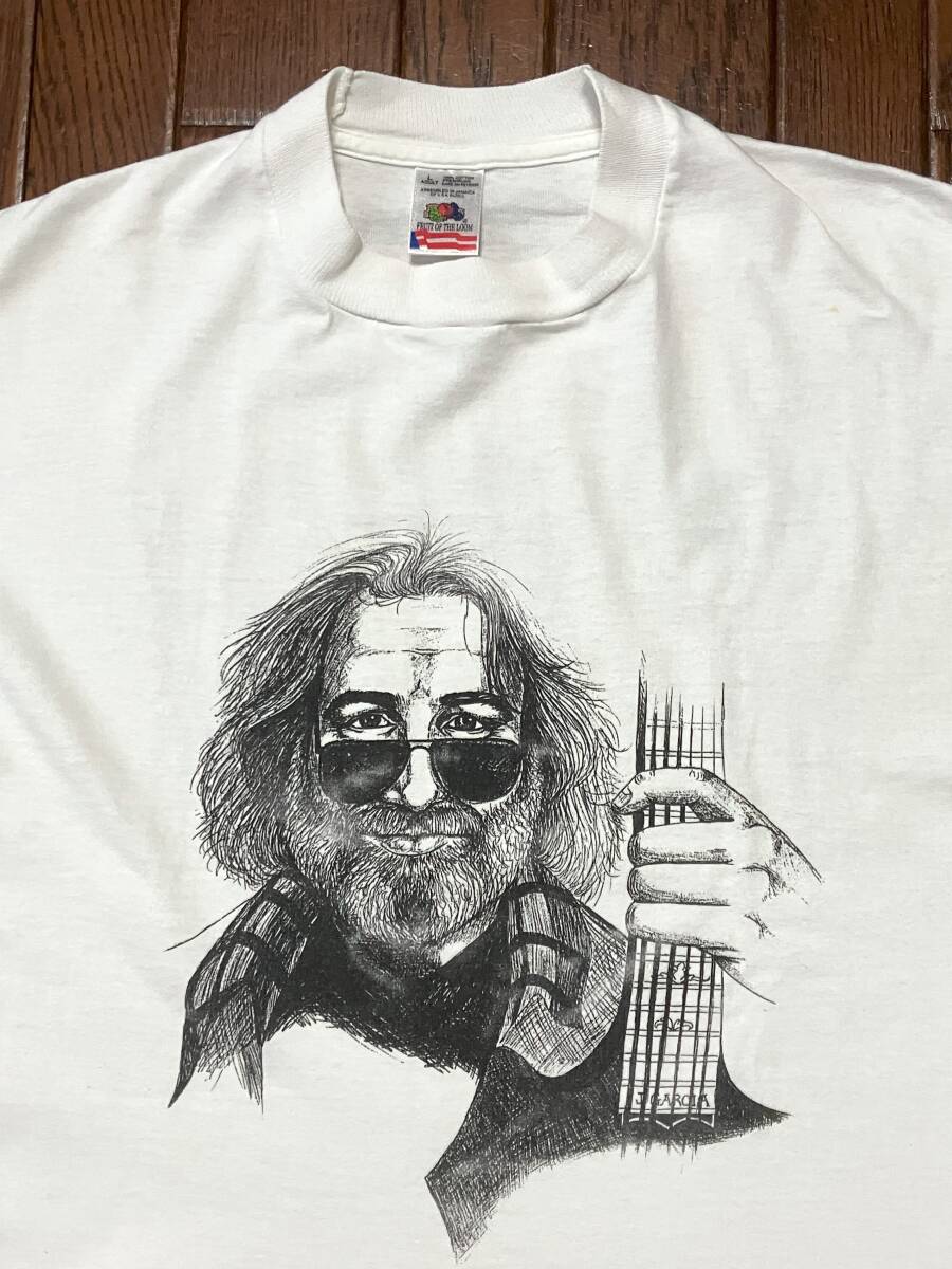 ビンテージ フルーツオブザルーム ジェリー・ガルシア JERRY GARCIA Tシャツ 白 L 検索 グレイトフルデッド GratefulDead ロック バンド