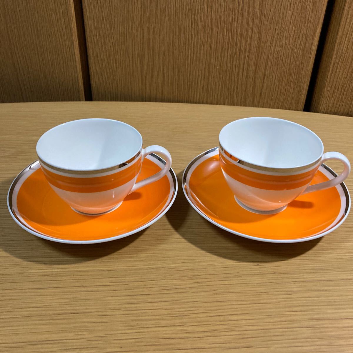 ▼ ビレロイ&ボッホ≪アンムット カップ&ソーサー 2客≫Villeroy&Boch ANMUT オレンジ系