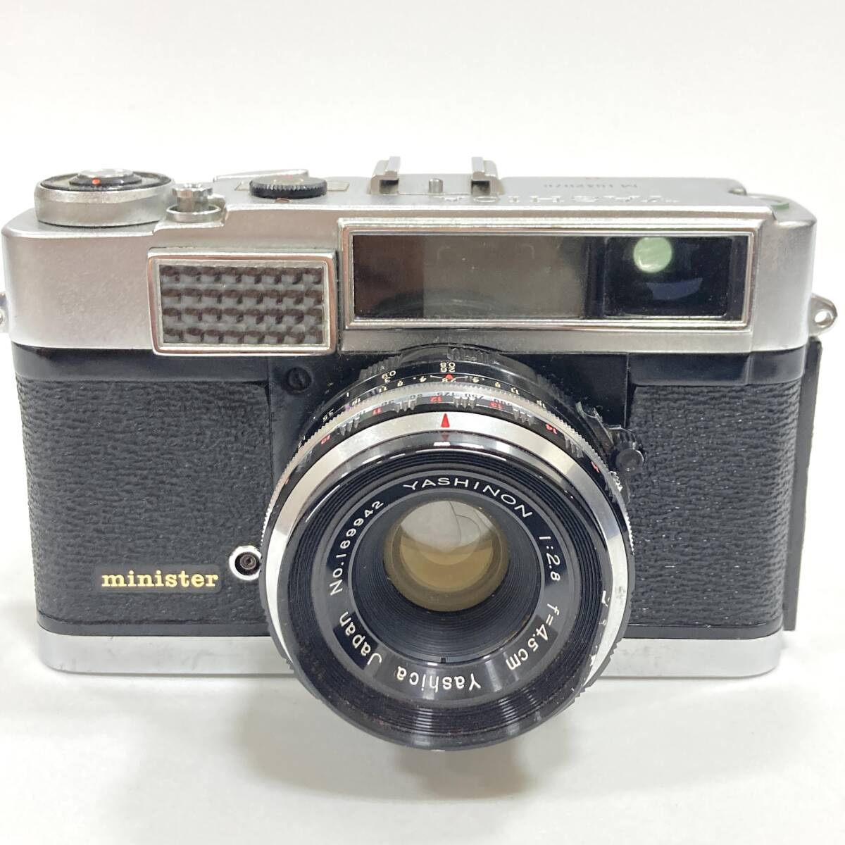 YASHICA ヤシカ minister ミニスター M 1042076 【シャッター音のみ確認・ジャンク品】レンズ YASHINON 1:2.8 f=4.5cm フィルムカメラ