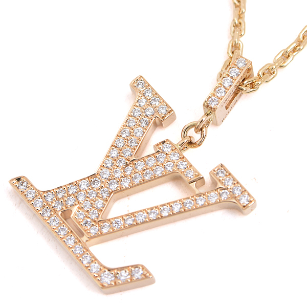 ルイヴィトン ネックレス ユニセックス パンダンティフLV GM ダイヤ ネックレス Louis Vuitton Q93849 750YG 中古