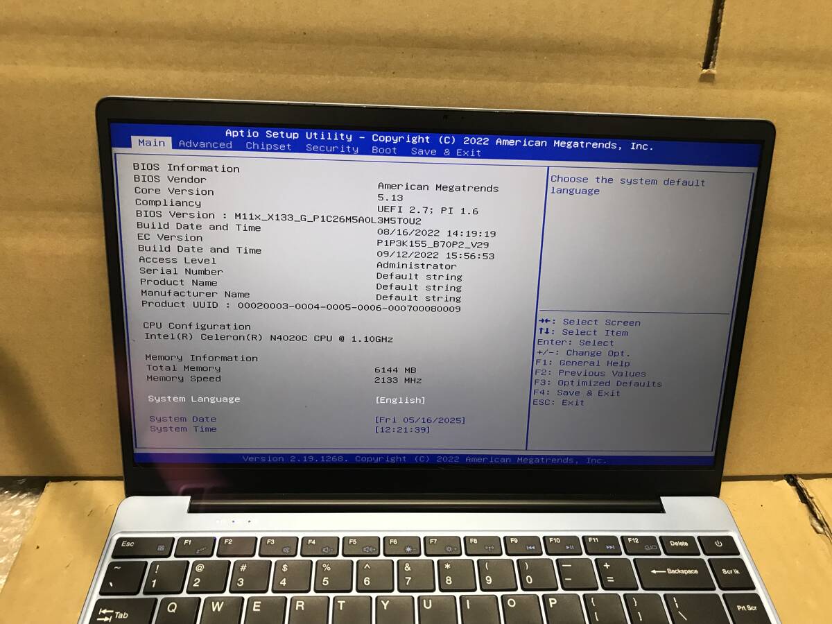 88★美品 中古品 AOCWEI A5 Intel Celeron N4020C CPU/6GBメモリ/カメラ/14インチ★