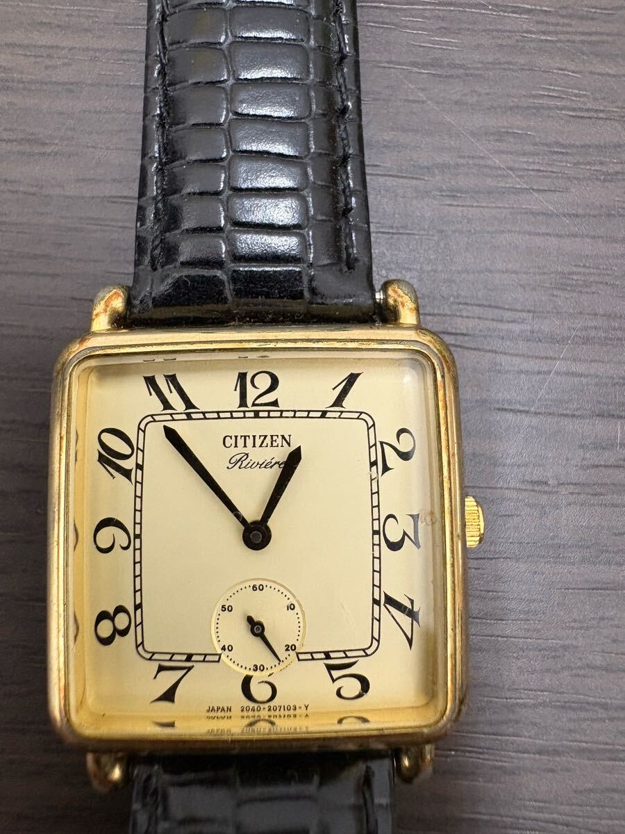 CITIZEN リビエール 腕時計 不動品 アイボリー文字盤