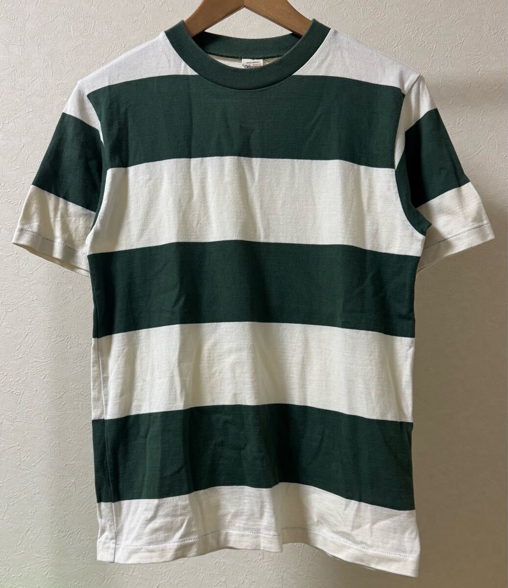WAREHOUSE ウエアハウス size S Tシャツ 半袖Tシャツ 半袖 ボーダー 白 緑 ホワイト グリーン トップス