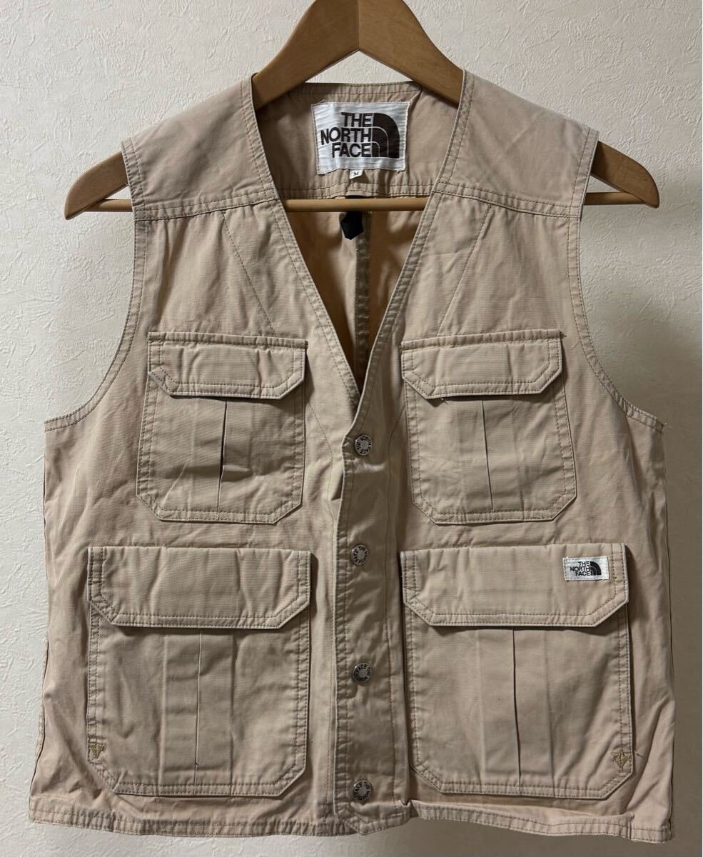 THE NORTH FACE ザ ノースフェイス 茶タグ ベスト size M アウトドア ベージュ 古着 フィッシングベスト