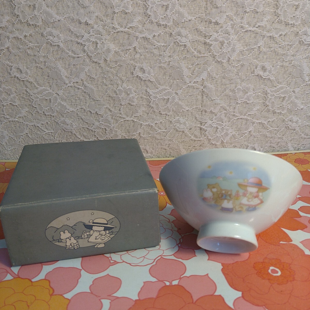 昭和レトロ ファンシー雑貨 ヴィクトリアファンシー TINY CANDY タイニーキャンディ 陶器製 茶碗 当時物 貴重 希少 レア 未使用 美品
