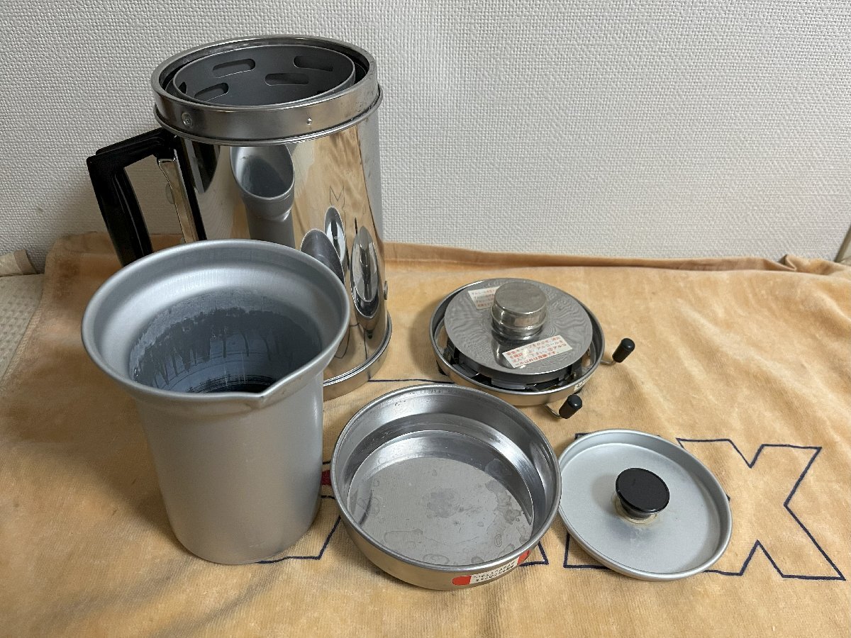 ☆手軽に使えるので☆防災・キャンプに☆ステンレス製アルポット☆アルコール燃料で湯沸かし・炊飯可能☆ロングセラー☆ (F-10