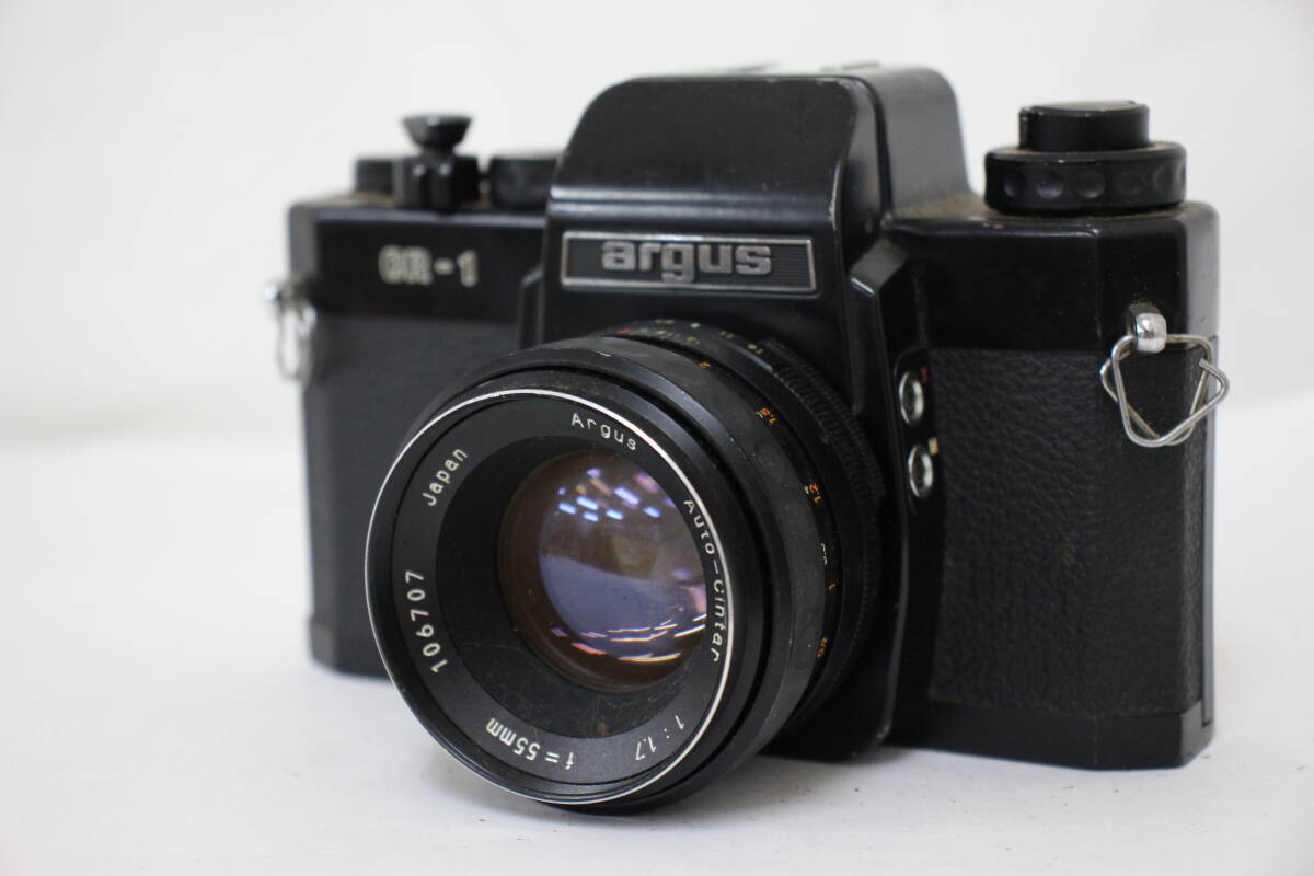 【返品保証】 アーガス Argus CR-1 ブラック Auto-Cintar 55mm F1.7 M42マウント ボディレンズセット e470