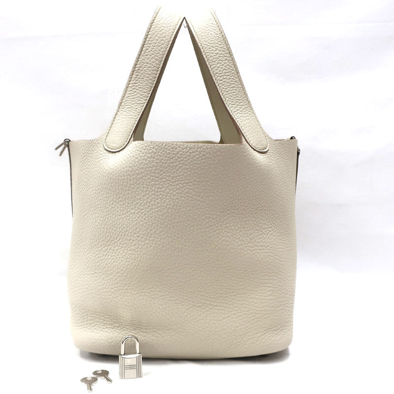 【美品】HERMES／エルメス　ピコタンロックMM　トリヨンクレマンス　クレ　C刻印　ハンドバッグ　700030278