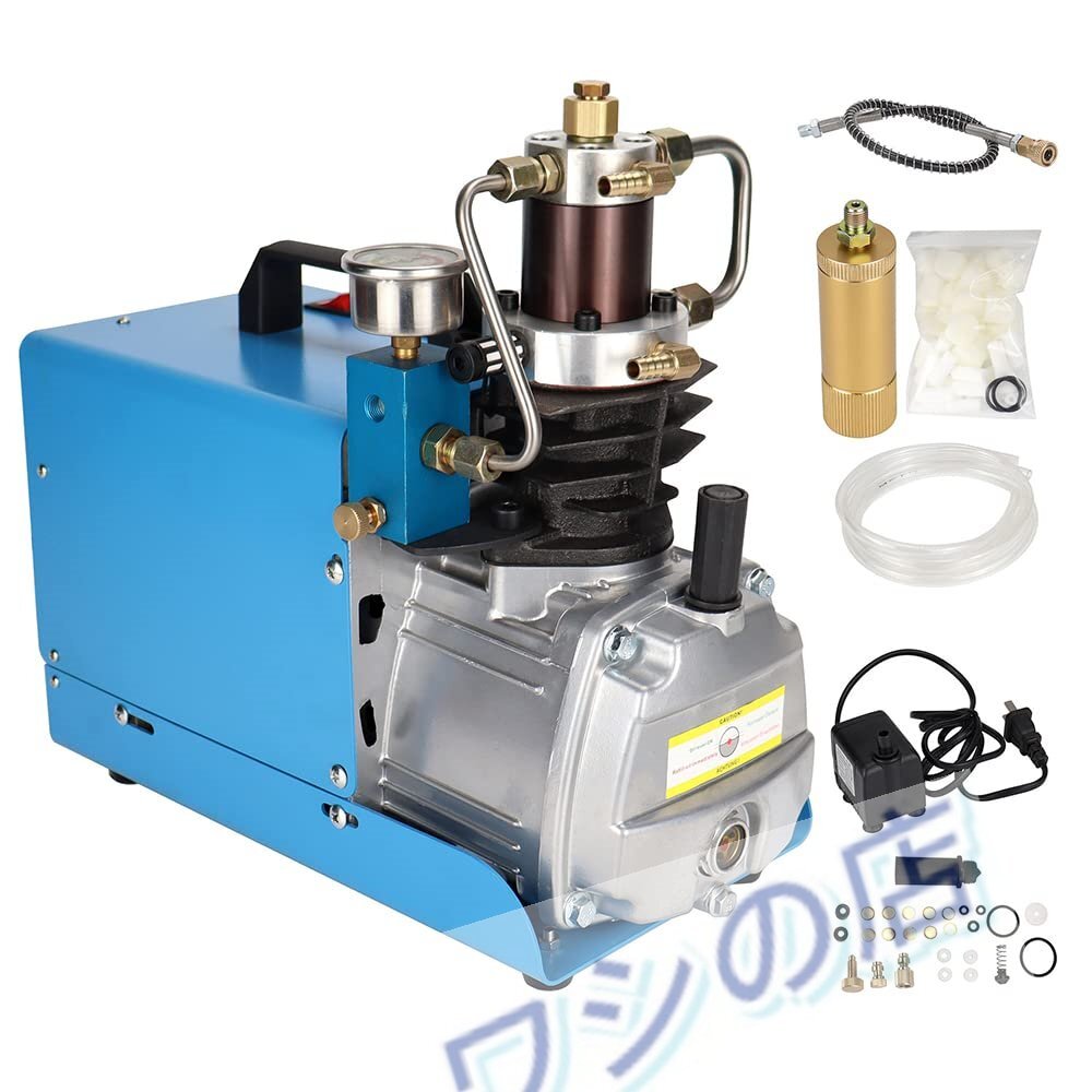 110V 高圧エアポンプ 電動エアーコンプレッサー 空気圧エアガン スキューバライフル PCP インフレータ 1.8KW 300Bar 30Mpa 4500PSI