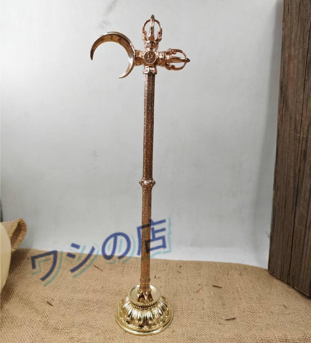 密教法具 金剛鉤 （馬頭明王）金剛鉤 降魔杵 銅製法器 チベット寺院仏具 手道具体型 高さ34cm