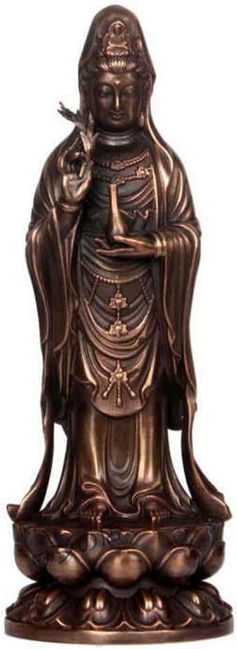 仏像 観世音菩薩像 14.5cm（青銅色）仏間 仏壇『天台宗・真言宗・臨済宗』厄除け 開運