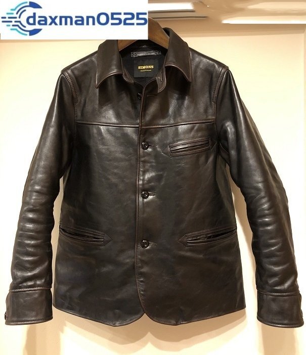 1.3mm 北欧産フルグレインホースハイド 30's カーコート ブラック L(38) サイズ選択可 ドライビング グランメゾン東京 レザー 茶芯馬革