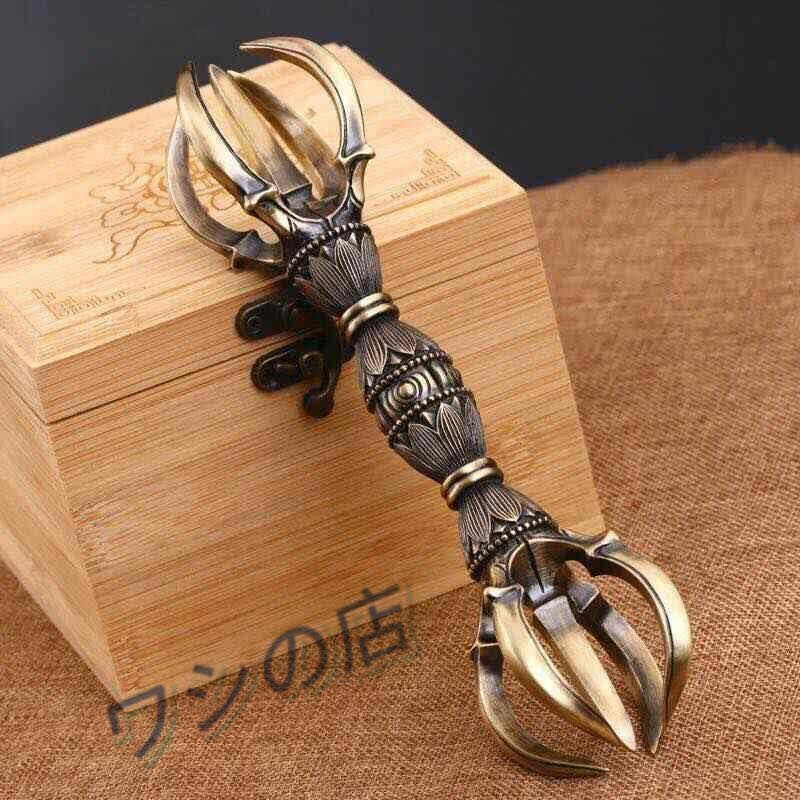 五鈷杵 ◆密教で使われる仏具・密教法具・寺院仏具・手道具・金剛杵 魔除け お守り ごこ (長さ21cm)