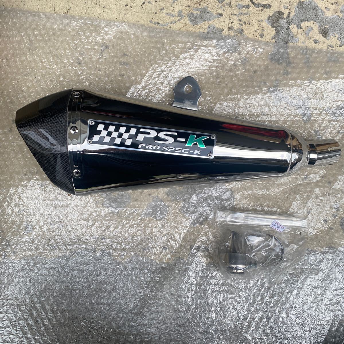 希少　プロショップキヨ　 スリップオンマフラー　ステンレス製サイレンサー　エンドカーボン製　バッフル付き　差込み 35 KAWASAKI 
