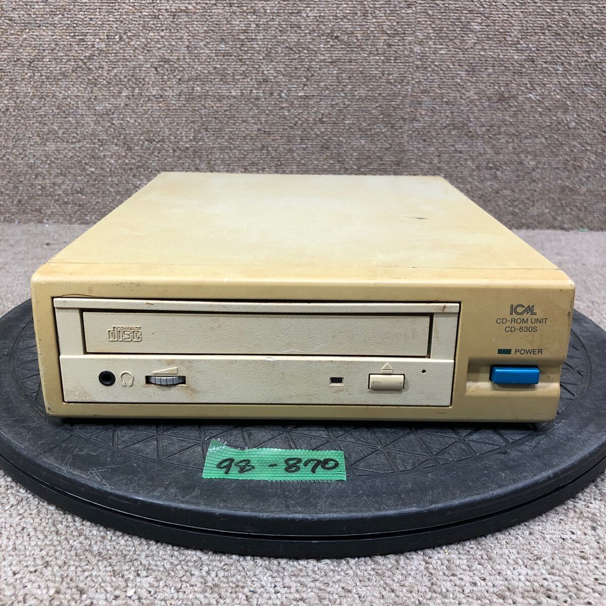 98-870 激安 レトロPC パーツ PC-98対応 外付け CD-ROMドライブ ICM CD-630S SCSI 動作未確認 ジャンク