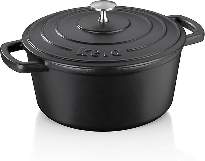 ②【店頭展示未使用品】kela(ケラ) ココットロンド 24cm 4L ラウンド ブラック Calido 12471　ドイツ