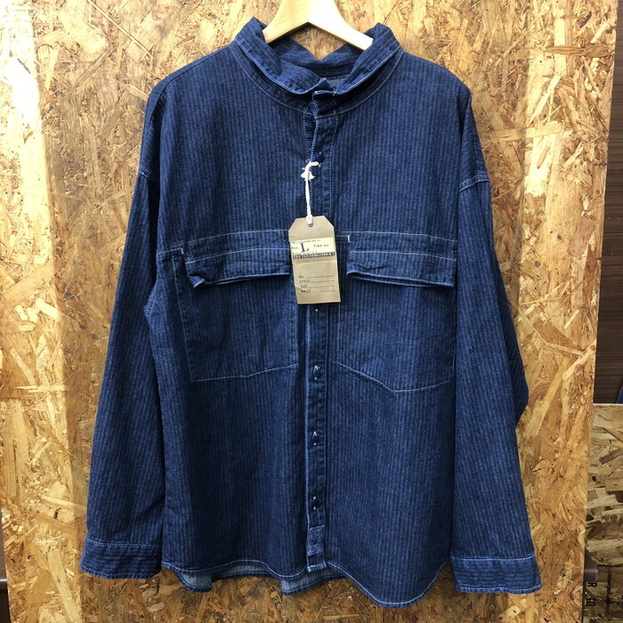 テンダーロイン DENIM HB MOCK NECK SHT 表記サイズL ブルー [jgg]