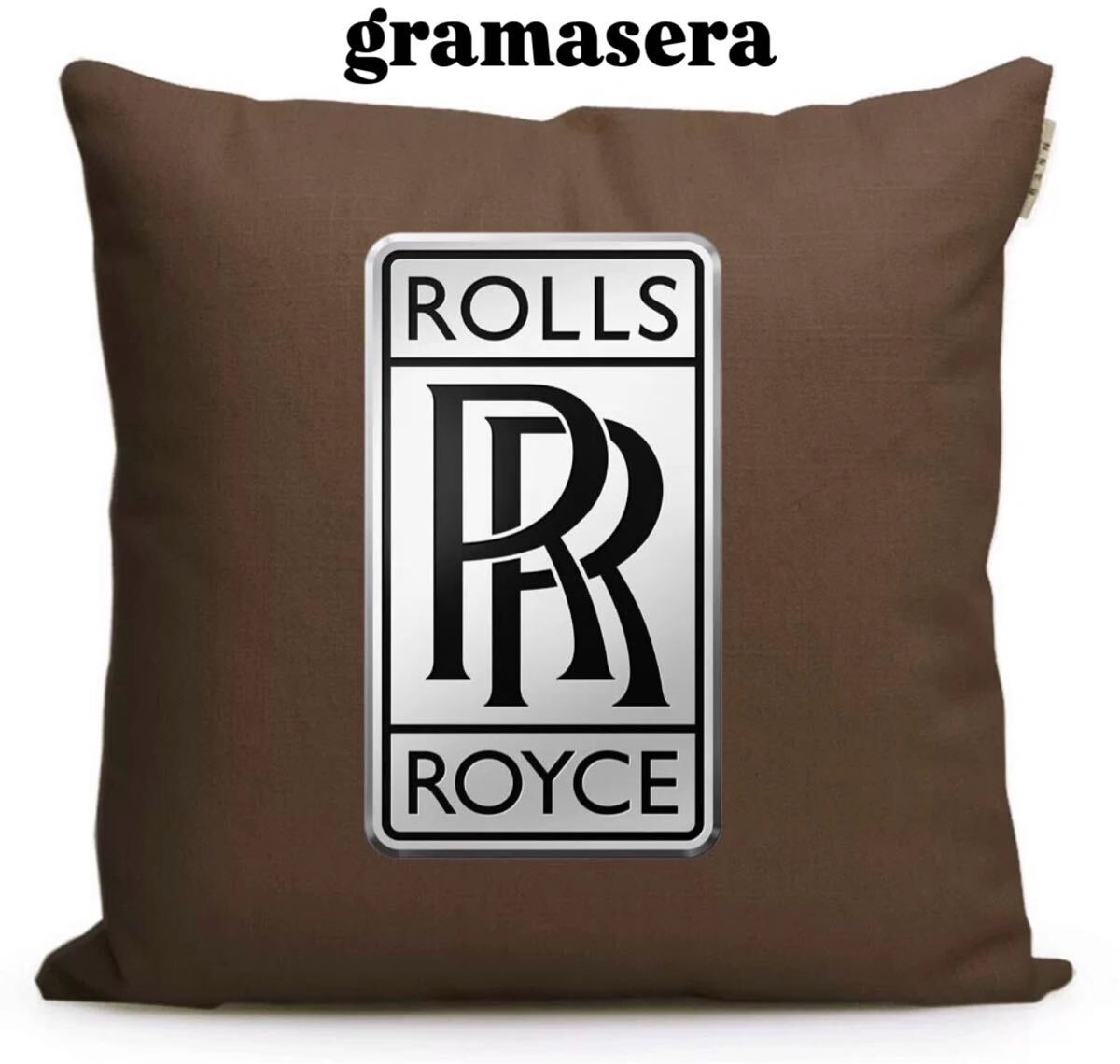 ★レア★ロールスロイス　Rolls-Royce クッション 高品質　ロゴクッション　エンブレム　白