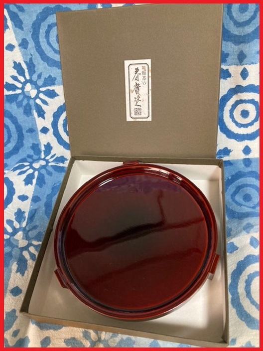 和食器　伝統工芸木製春慶銘々7寸三方台　正規店購入　1客　新古品で中古出品　注意事項必見　発送1週間　着払い60サイズ