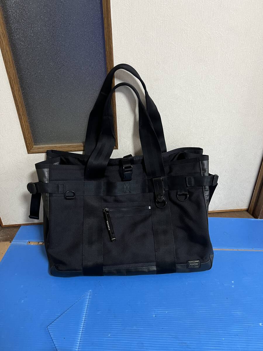 【送料無料】■PORTER ポーター■　HEAT TOTE BAG ヒート トートバッグ ブラック / バリスターナイロン 大型トート ユニセックス 黒